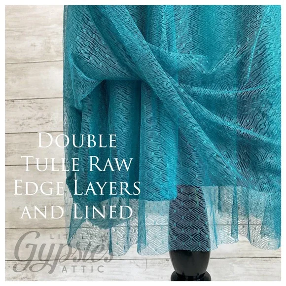 A'reve Teal Babydoll Tulle Tunic Slip Dress - Picture 8 of 10